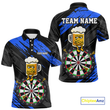 Load image into Gallery viewer, Custom Blue Funny Beer Darts Board Dart Shirts For Men Darts Team Jerseys Dart Tournament NNT120
