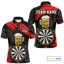 Load image into Gallery viewer, Custom Red Funny Beer Darts Board Dart Shirts For Men Darts Team Jerseys Dart Tournament NNT120