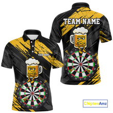 Load image into Gallery viewer, Custom Yellow Funny Beer Darts Board Dart Shirts For Men Darts Team Jerseys Dart Tournament NNT120