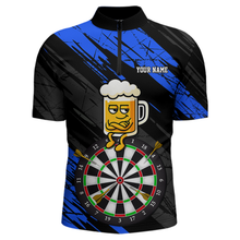 Load image into Gallery viewer, Custom Blue Funny Beer Darts Board Dart Shirts For Men Darts Team Jerseys Dart Tournament NNT120