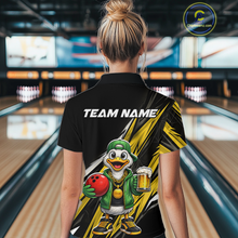 Load image into Gallery viewer, Custom Yellow Beer Duck Bowling Shirt for Women Duck Funny Beer Bowling Team Jersey HNT276