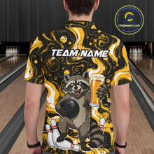 Load image into Gallery viewer, Custom Beer Raccoon Bowling Shirt for Men Bowling Polo &amp; 1/4 Zip Bowling Team Shirts HNT311