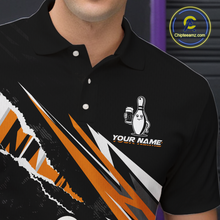 Load image into Gallery viewer, Custom Orange Funny Beer Bowling Jersey for Men Bowling Team Shirts Polo &amp; 1/4 Zip HNT170