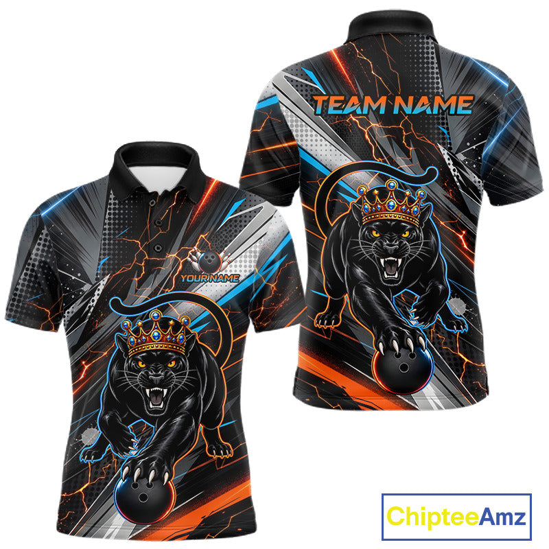 Lightning Panther Crown Custom Bowling Jersey for Men Bowling Team Shirts Polo & 1/4 Zip HNT544