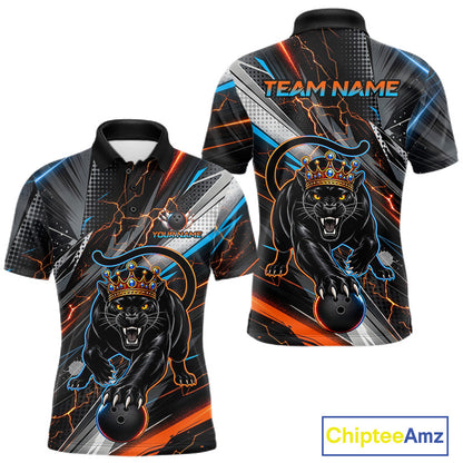 Lightning Panther Crown Custom Bowling Jersey for Men Bowling Team Shirts Polo & 1/4 Zip HNT544