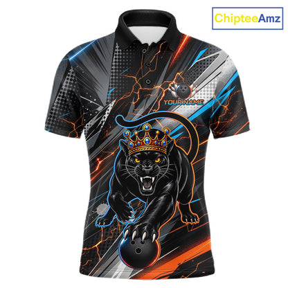 Lightning Panther Crown Custom Bowling Jersey for Men Bowling Team Shirts Polo & 1/4 Zip HNT544