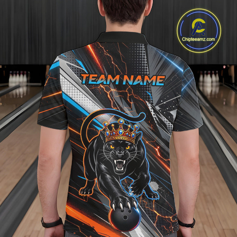 Lightning Panther Crown Custom Bowling Jersey for Men Bowling Team Shirts Polo & 1/4 Zip HNT544
