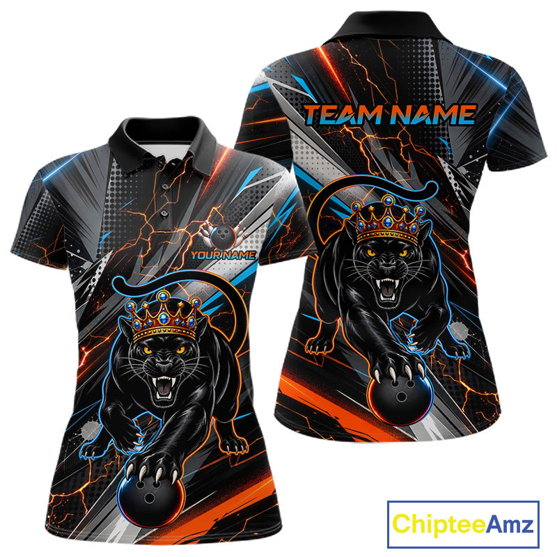 Lightning Panther Crown Custom Bowling Jersey for Women Bowling Team Shirts Polo & 1/4 Zip HNT544