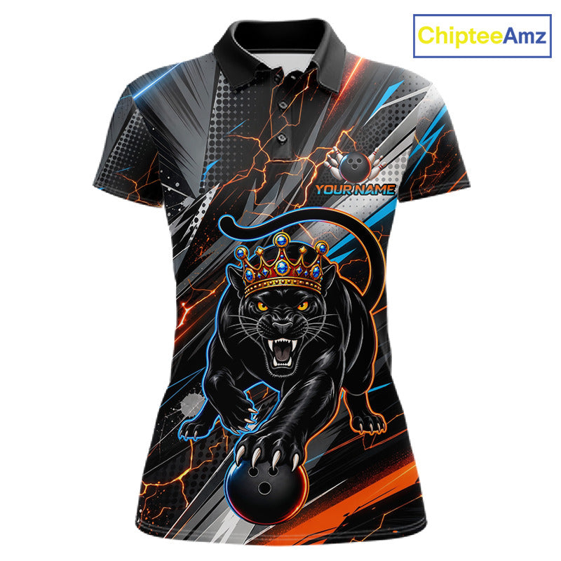 Lightning Panther Crown Custom Bowling Jersey for Women Bowling Team Shirts Polo & 1/4 Zip HNT544