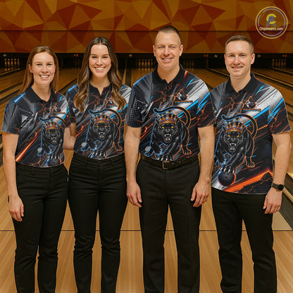 Lightning Panther Crown Custom Bowling Jersey for Men Bowling Team Shirts Polo & 1/4 Zip HNT544