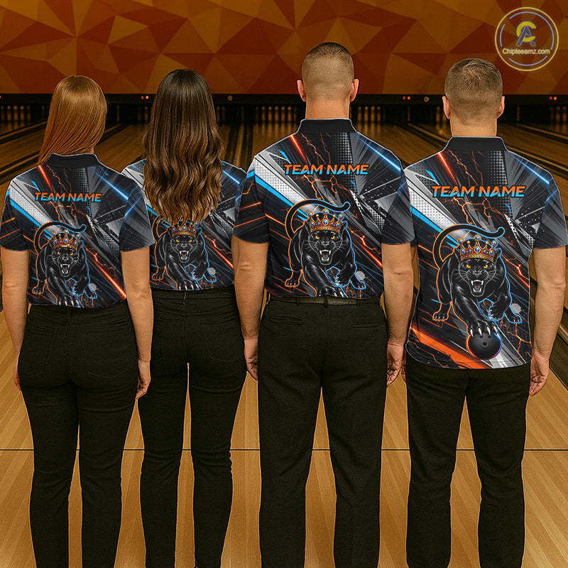 Lightning Panther Crown Custom Bowling Jersey for Women Bowling Team Shirts Polo & 1/4 Zip HNT544