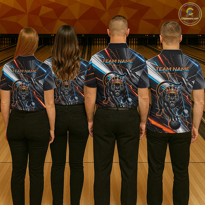 Lightning Panther Crown Custom Bowling Jersey for Women Bowling Team Shirts Polo & 1/4 Zip HNT544