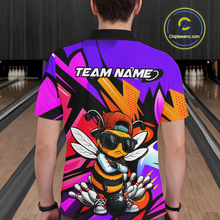 Load image into Gallery viewer, Custom Funny Bee Graffiti Pattern Bowling Jersey for Men Bowling Team Shirts Polo &amp; 1/4 Zip HNT174