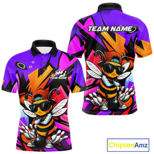 Load image into Gallery viewer, Custom Funny Bee Graffiti Pattern Bowling Jersey for Men Bowling Team Shirts Polo &amp; 1/4 Zip HNT174