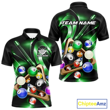 Load image into Gallery viewer, Custom Ball Pool Shirts Green Billiard Shirt for Men Billiard Team Jersey Billiard League NNT180