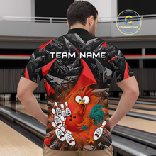 Load image into Gallery viewer, Custom Red Funny Chicken Bowling Jersey for Men Bowling Team Shirts  Polo &amp; 1/4 Zip HNT138