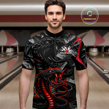Load image into Gallery viewer, Custom Red Cobra Snake Bowling Jersey for Men Bowling Team Shirts Bowling Uniform Polo &amp; 1/4 Zip HNT137