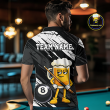 Load image into Gallery viewer, Custom Funny Black Beer 8 Ball Pool Men Billiard Polo &amp; 1/4 Zip, Billiard Shirt, Billiard Team Jerseys NNT146