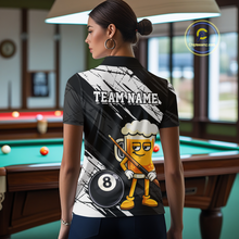 Load image into Gallery viewer, Custom Funny Black Beer 8 Ball Pool Women Billiard Polo &amp; 1/4 Zip, Billiard Shirt, Billiard Team Jerseys NNT146
