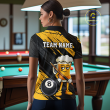 Load image into Gallery viewer, Custom Funny Yellow Beer 8 Ball Pool Women Billiard Polo &amp; 1/4 Zip, Billiard Shirt, Billiard Team Jerseys NNT146