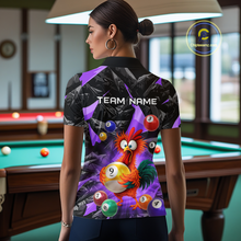 Load image into Gallery viewer, Custom Funny Purple Chicken 9 Ball Pool Billiard Shirt for Women Polo &amp; 1/4 Zip, Billiard Team Jerseys NNT157