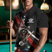 Load image into Gallery viewer, Custom Red Funny Raccoon 8 Ball Billiard Shirt for Men Billiard Team Jersey Billiard League NNT191