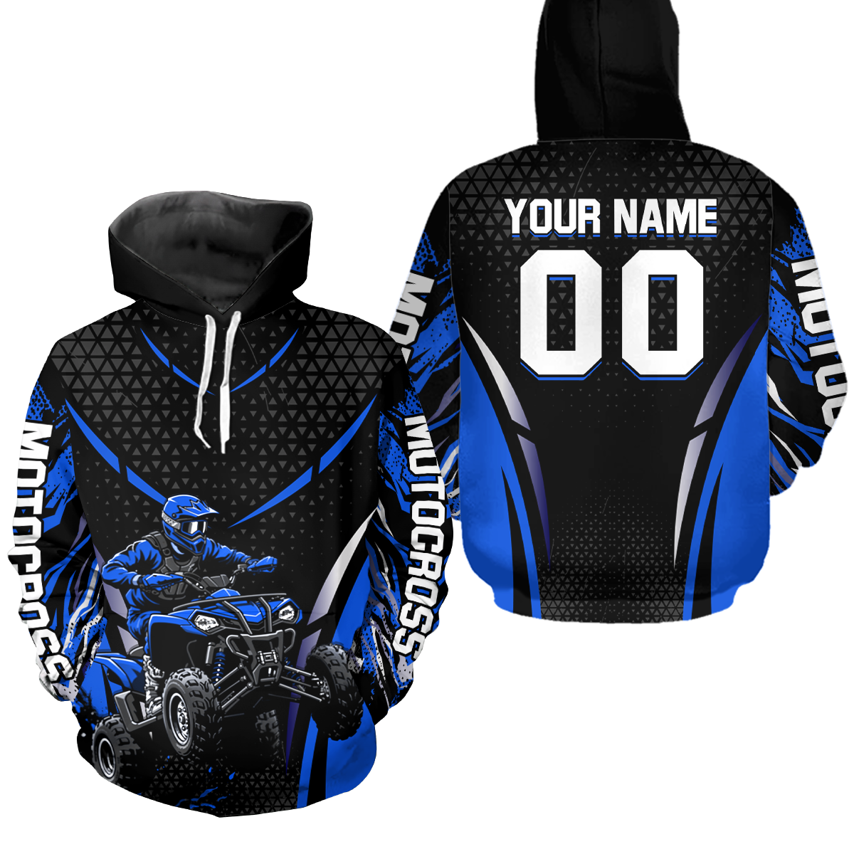 Personalized Blue ATV Motocross Hoodie Jersey Off-Road Hoodie Shirt for Kid Men Women HOT41