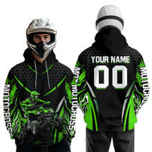 Load image into Gallery viewer, Personalized Green ATV Motocross Hoodie Jersey Off-Road Hoodie Shirt for Kid Men Women HOT41