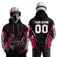 Load image into Gallery viewer, Personalized Pink ATV Motocross Hoodie Jersey Off-Road Hoodie Shirt for Kid Men Women HOT41