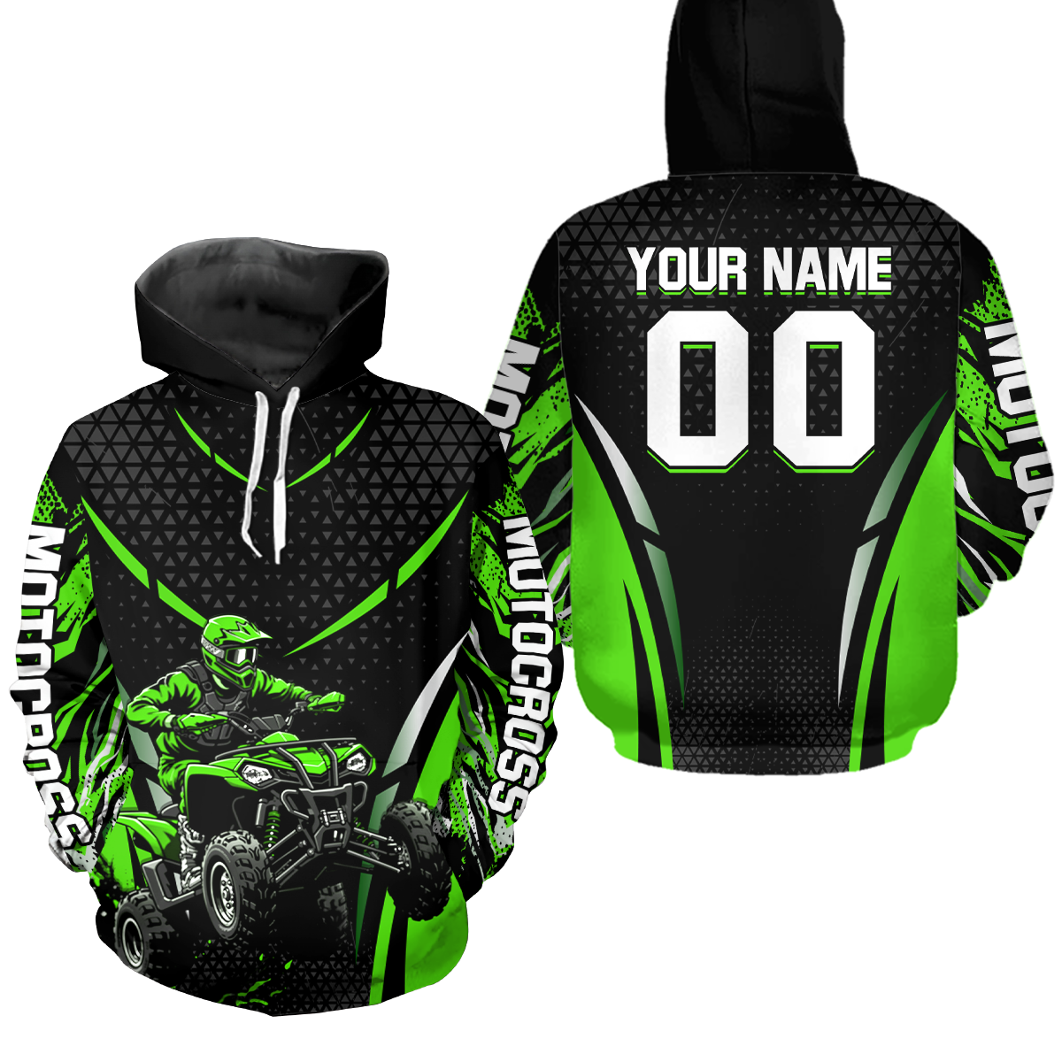 Personalized Green ATV Motocross Hoodie Jersey Off-Road Hoodie Shirt for Kid Men Women HOT41