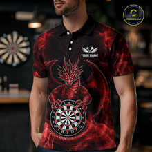 Load image into Gallery viewer, Custom Red Dragon Darts Board Dart Shirts For Men Darts Team Jerseys Polo &amp; 1/4 Zip NNT121