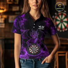 Load image into Gallery viewer, Custom Purple Dragon Darts Board Dart Shirts For Women Darts Team Jerseys Polo &amp; 1/4 Zip NNT121