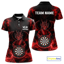 Load image into Gallery viewer, Custom Red Dragon Darts Board Dart Shirts For Women Darts Team Jerseys Polo &amp; 1/4 Zip NNT121