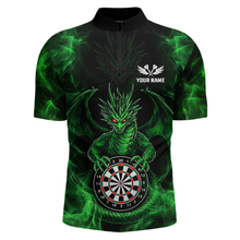 Load image into Gallery viewer, Custom Green Dragon Darts Board Dart Shirts For Men Darts Team Jerseys Polo &amp; 1/4 Zip NNT121