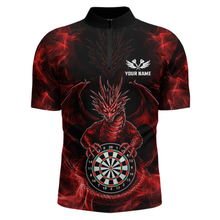 Load image into Gallery viewer, Custom Red Dragon Darts Board Dart Shirts For Men Darts Team Jerseys Polo &amp; 1/4 Zip NNT121