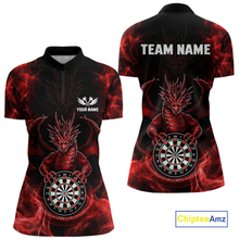 Load image into Gallery viewer, Custom Red Dragon Darts Board Dart Shirts For Women Darts Team Jerseys Polo &amp; 1/4 Zip NNT121