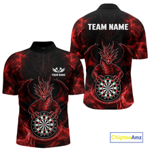 Load image into Gallery viewer, Custom Red Dragon Darts Board Dart Shirts For Men Darts Team Jerseys Polo &amp; 1/4 Zip NNT121