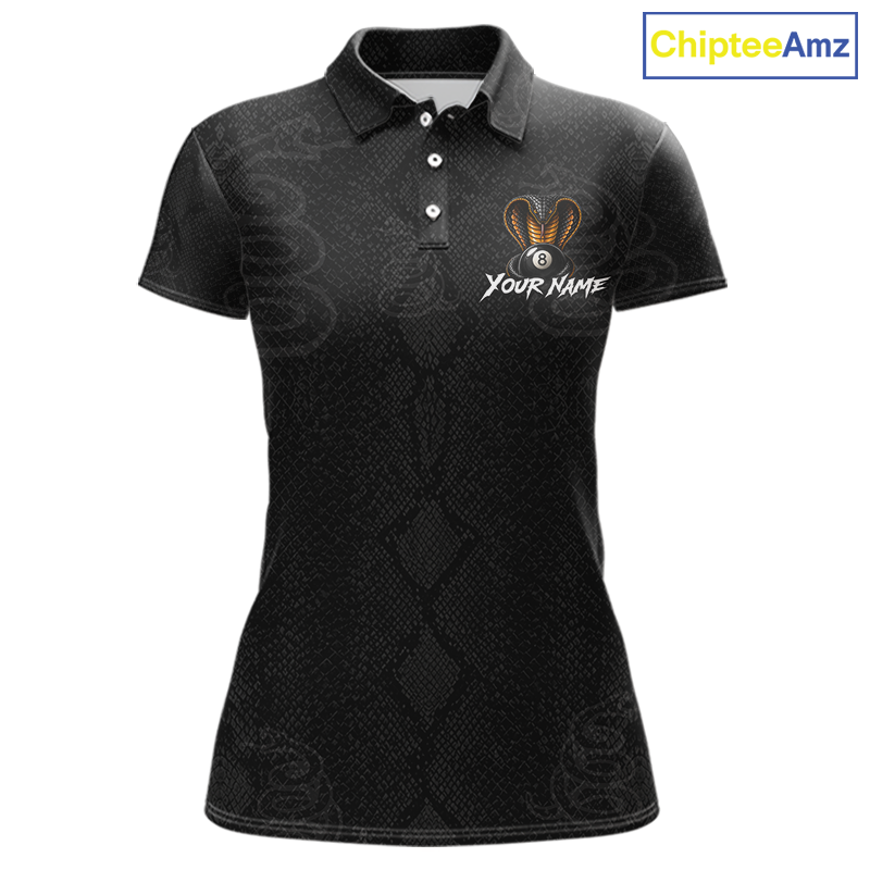 Custom Black Cobra Snake 8 Ball Billiard Shirt for Women Billiard Team Jersey Billiard League NNT188