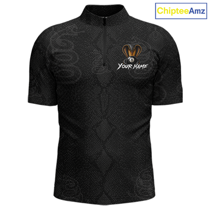 Custom Black Cobra Snake 8 Ball Billiard Shirt for Men Billiard Team Jersey Billiard League NNT188