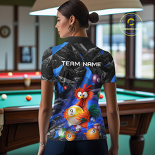 Load image into Gallery viewer, Custom Blue Funny Chicken 8 Ball &amp; 9 Ball Billiard Shirt for Women Billiard Team Jerseys NNT190