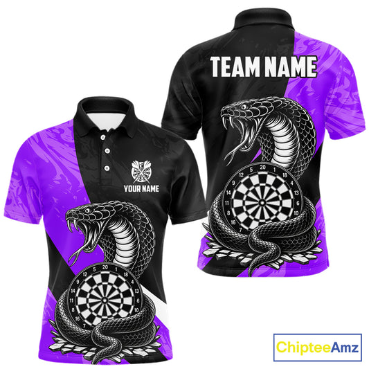 Custom Purple Cobra Snake Darts Shirt for Men Darts Team Jerseys Dartboard Shirt NNT294