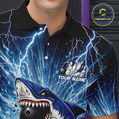 Custom Flame Shake Bowling Jersey for Men Polo & 1/4 Zip Bowling Team Shirts HNT223