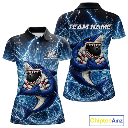 Custom Flame Shake Bowling Jersey for Women Polo & 1/4 Zip Bowling Team Shirts HNT223
