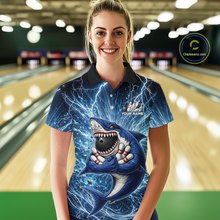Load image into Gallery viewer, Custom Flame Shake Bowling Jersey for Women Polo &amp; 1/4 Zip Bowling Team Shirts HNT223