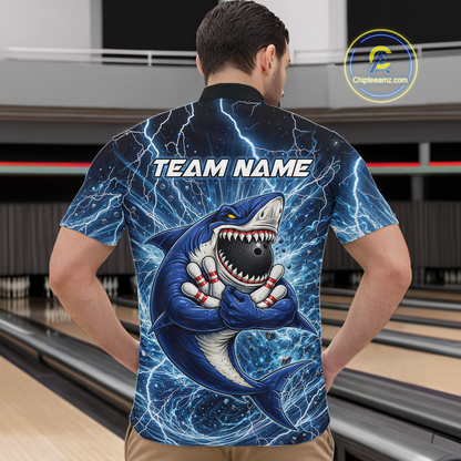 Custom Flame Shake Bowling Jersey for Men Polo & 1/4 Zip Bowling Team Shirts HNT223
