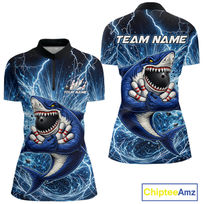 Custom Flame Shake Bowling Jersey for Women Polo & 1/4 Zip Bowling Team Shirts HNT223