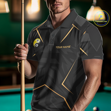Load image into Gallery viewer, Custom Black Gold 8 Ball 9 Ball Yin Yang Pool Shirts Billiard Shirt for Men Billiard Team Jersey NNT179