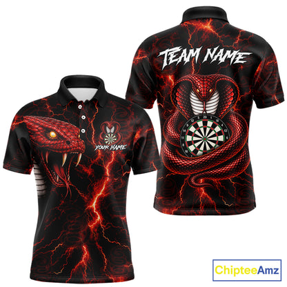 Custom Thunder Cobra Snake Darts Shirt for Men Darts Team Jerseys Dart League Polo & 1/4 Zip NNT323