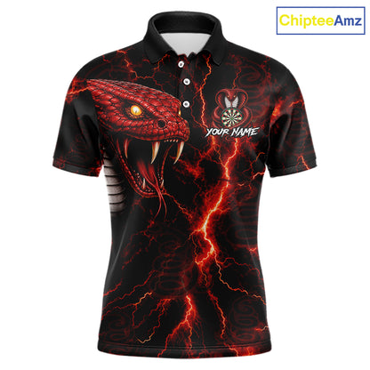 Custom Thunder Cobra Snake Darts Shirt for Men Darts Team Jerseys Dart League Polo & 1/4 Zip NNT323