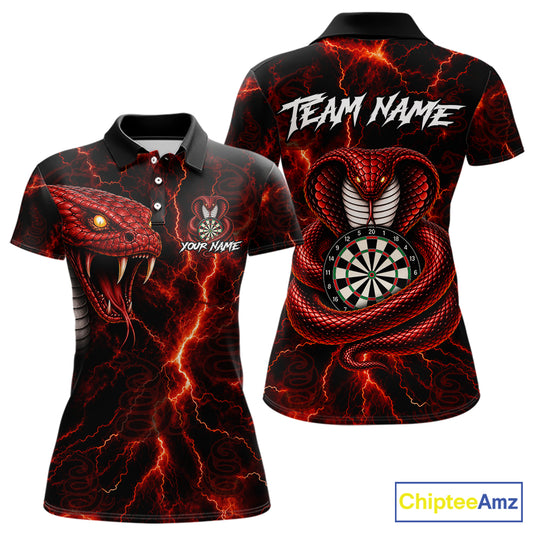 Custom Thunder Cobra Snake Darts Shirt for Women Darts Team Jerseys Dart League Polo & 1/4 Zip NNT323